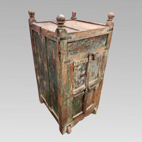 FABULOUS ANTIQUE INDIAN ALMIRAH DAMCHIYA TEAK DOWRY CHEST STORAGE CUPBOARD - ADDITIONAL PHOTO 2