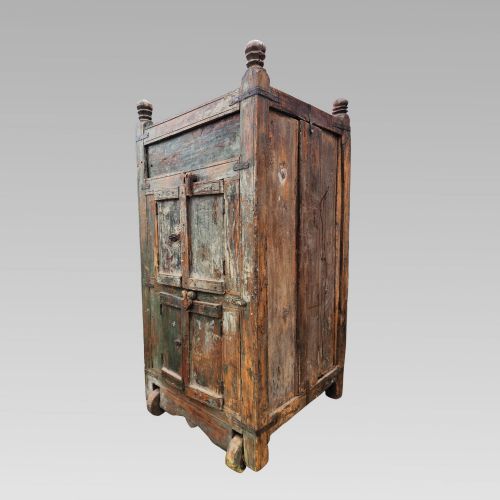 FABULOUS ANTIQUE INDIAN ALMIRAH DAMCHIYA TEAK DOWRY CHEST STORAGE CUPBOARD - ADDITIONAL PHOTO 4