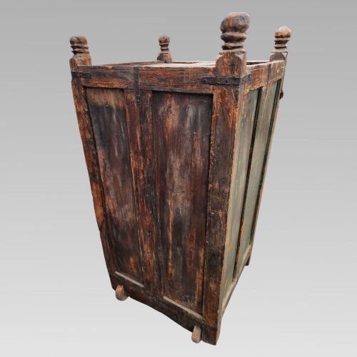 FABULOUS ANTIQUE INDIAN ALMIRAH DAMCHIYA TEAK DOWRY CHEST STORAGE CUPBOARD - ADDITIONAL PHOTO 9