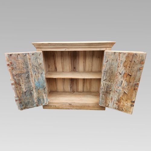 FABULOUS UNIQUE HIGH QUALITY ANTIQUE INDIAN RECLAIMED TEAK STORAGE CUPBOARD - ADDITIONAL PHOTO 3