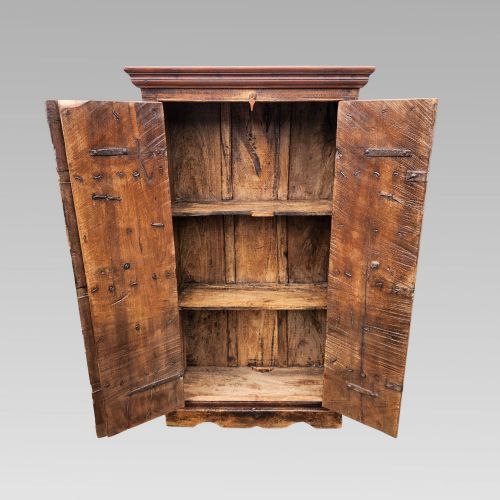 FABULOUS UNIQUE QUALITY ANTIQUE INDIAN RECLAIMED TEAK STORAGE CUPBOARD WARDROBE - ADDITIONAL PHOTO 5