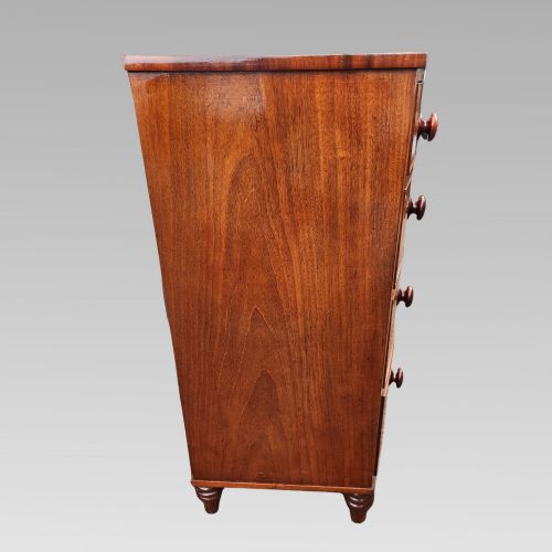 FABULOUS ANTIQUE VICTORIAN FLAME MAHOGANY BOW FRONT CHEST OF DRAWERS - ADDITIONAL PHOTO 4