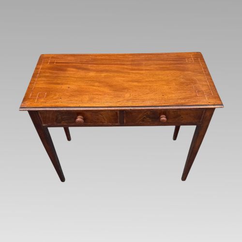 Fabulous Antique Victorian Mahogany Satinwood Inlaid Hall Side Table w/ Drawers