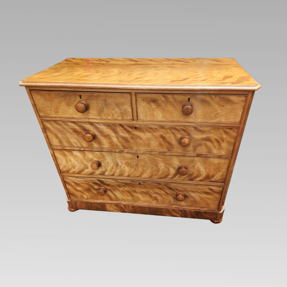 Large Exceptional Antique 19th Victorian Bleached Mahogany Chest of Drawers View II