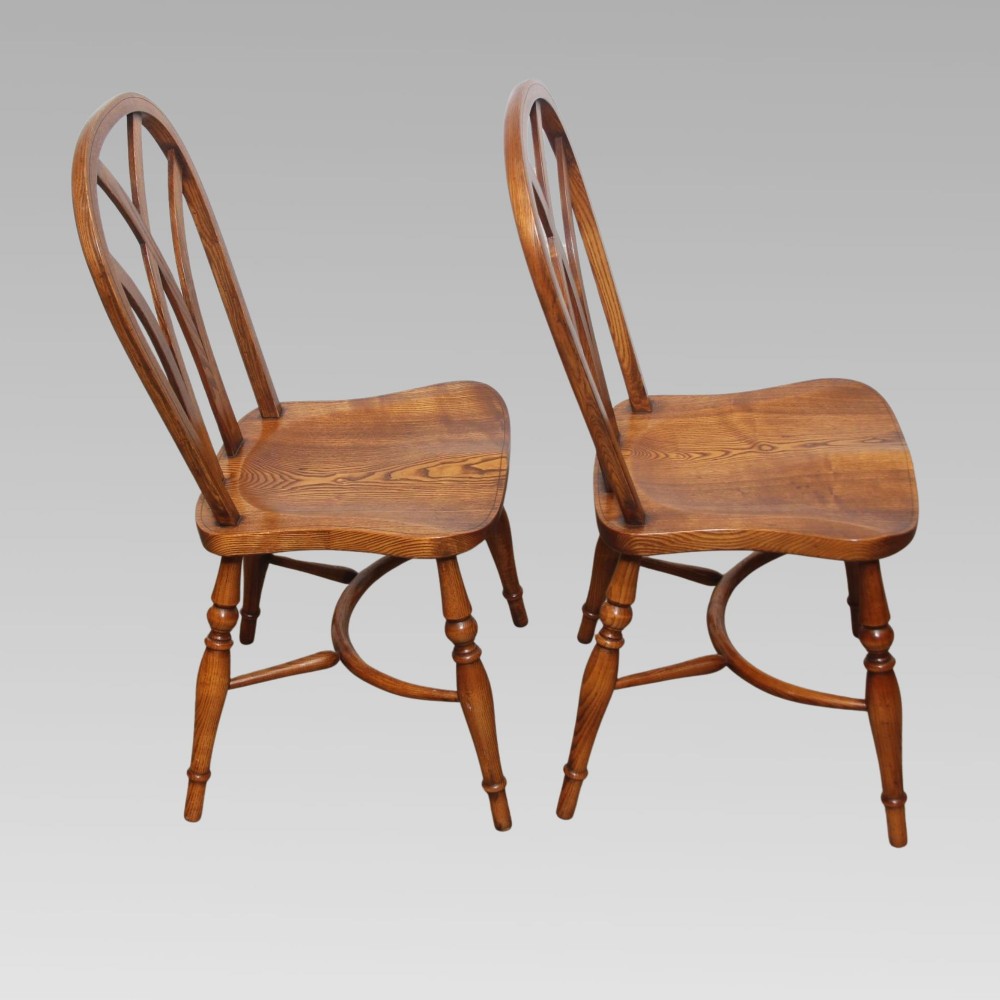 Exceptional Antique Elm Gothic Lace Back Six Farmhouse Kitchen Dining Chairs View V