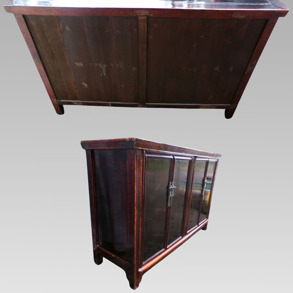 Stunning Antique Oriental Black Lacquer Chinese Sideboard Storage Cupboard View VII