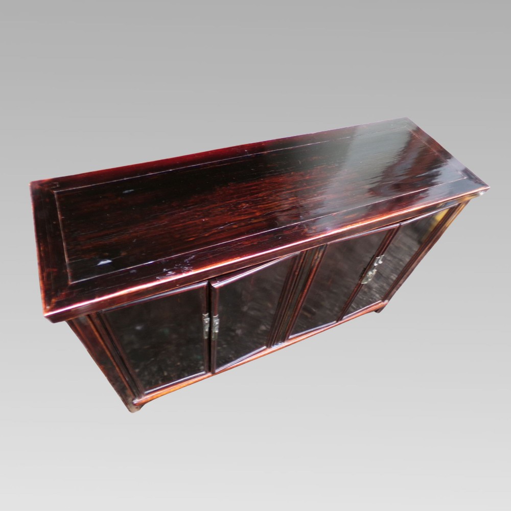 Stunning Antique Oriental Black Lacquer Chinese Sideboard Storage Cupboard View VIII