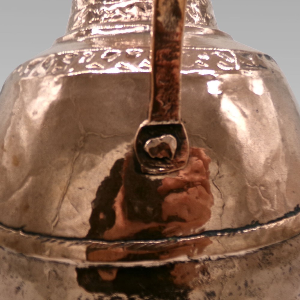 Large Rare Decorative Antique Polished Copper Turkish Ewer Water Jug Iron Stand View IV