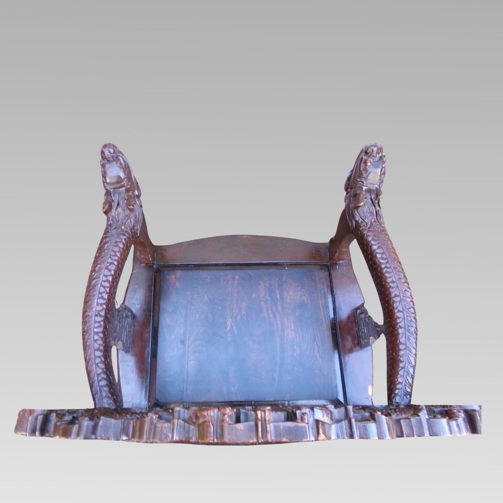 Stunning Original Quality Vintage Oriental Chinese Carved Dragon Throne Chair View VI