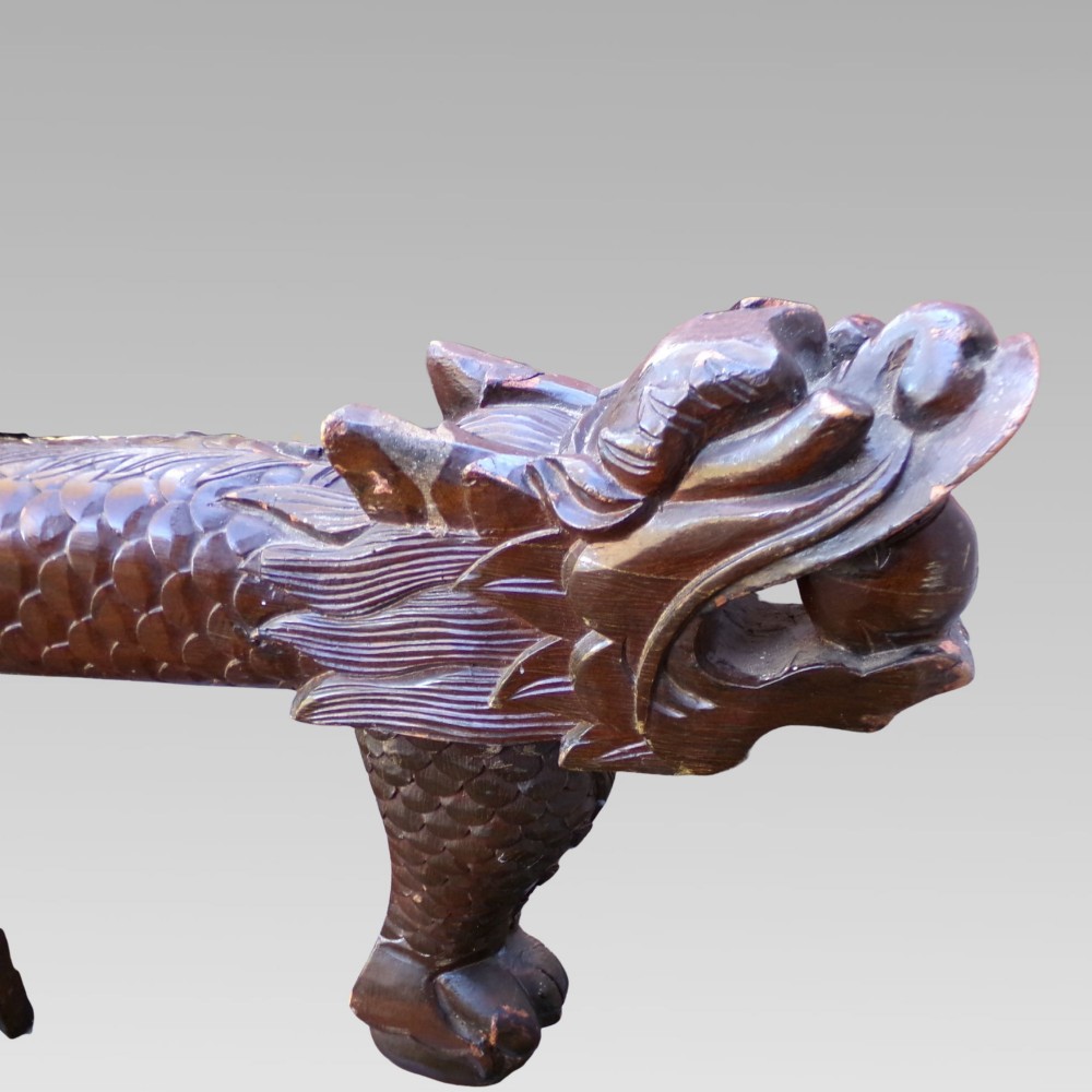 Stunning Original Quality Vintage Oriental Chinese Carved Dragon Throne Chair View IX