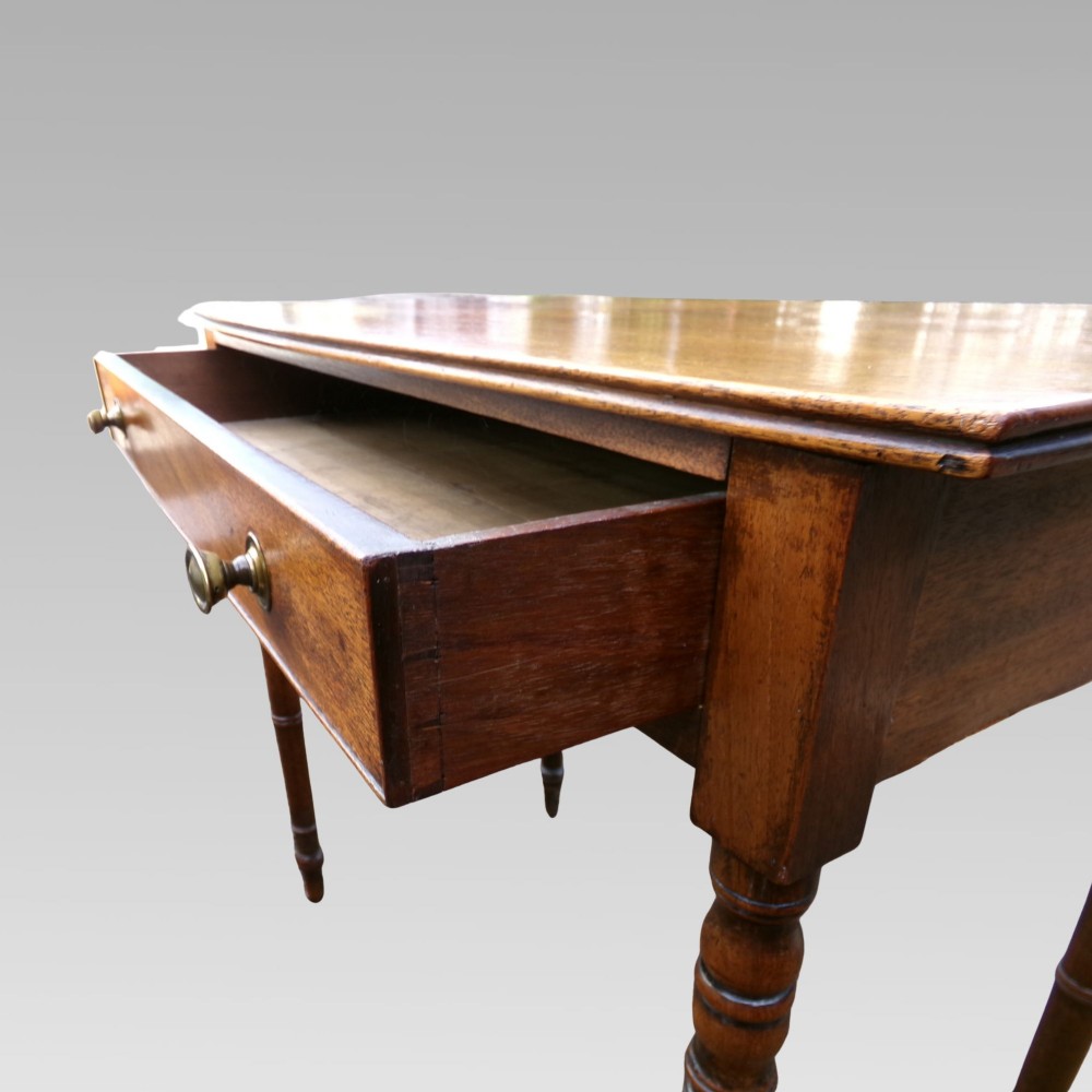 Exceptional Antique 19th Century Mahogany Hall or Side Table w/ Drawer View VII