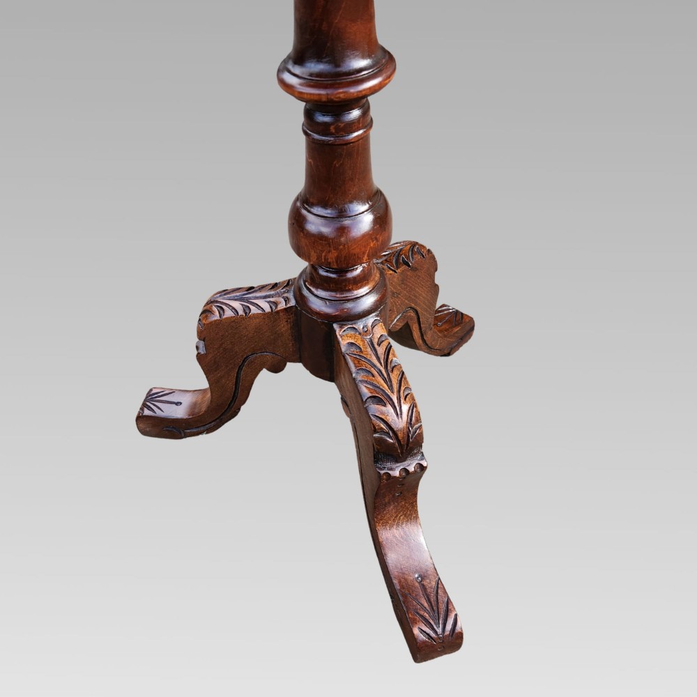 Stunning Antique Victorian Inlaid Figured Walnut Chess Side Lamp Games End Table View IV