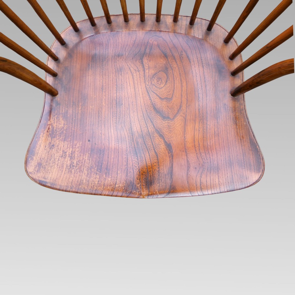 Stunning Antique Elm & Ash Spindle Back Windsor Armchair, Crinoline Chair View V