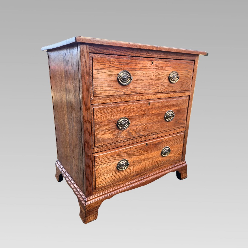 Charming Antique Edwardian English Oak Chest of Drawers