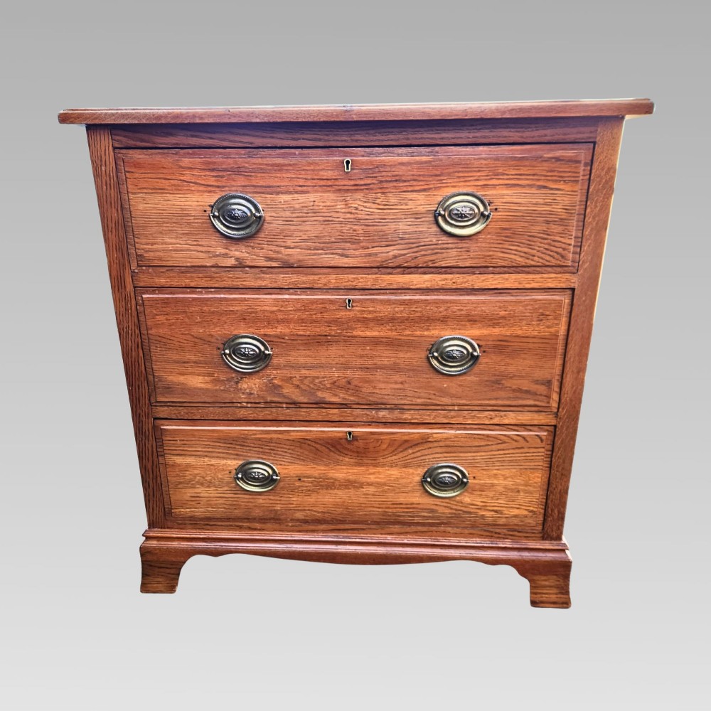 Charming Antique Edwardian English Oak Chest of Drawers View II