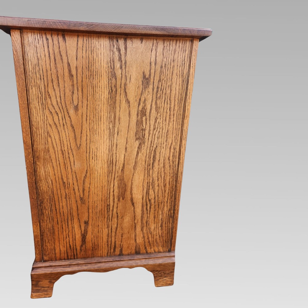 Charming Antique Edwardian English Oak Chest of Drawers View V