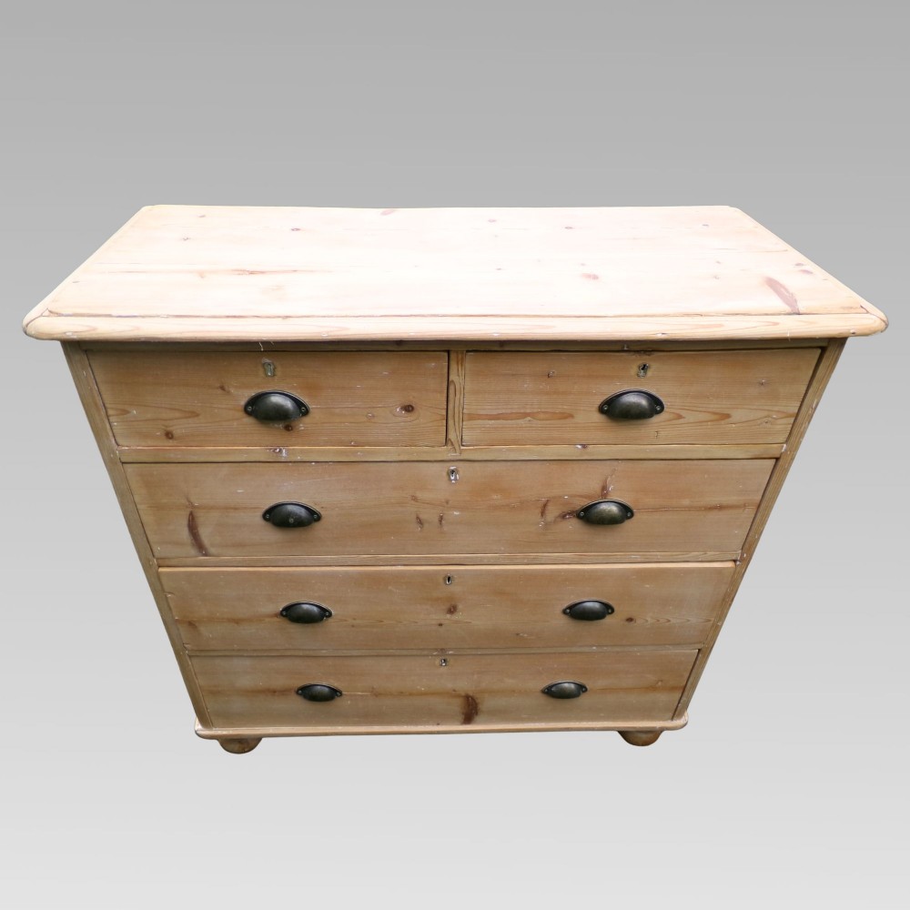 Charming Antique 19th Century Victorian Pine Chest of Drawers View II