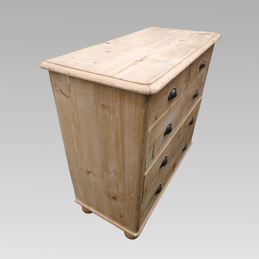 Charming Antique 19th Century Victorian Pine Chest of Drawers View III