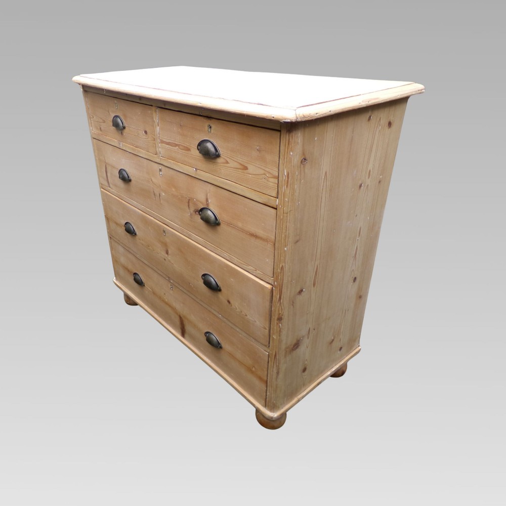 Charming Antique 19th Century Victorian Pine Chest of Drawers View IV