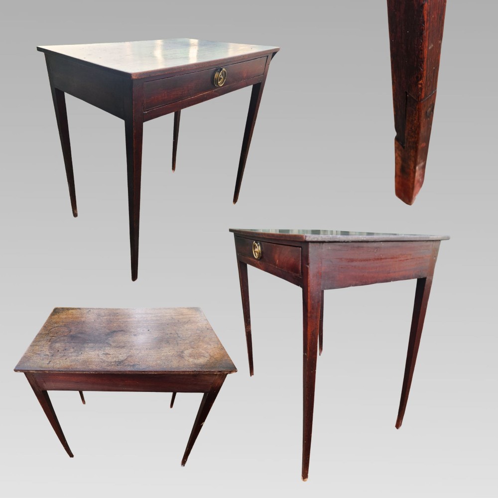 Charming Antique Georgian Mahogany Hall Side Console Writing Table w/ Drawer View VI