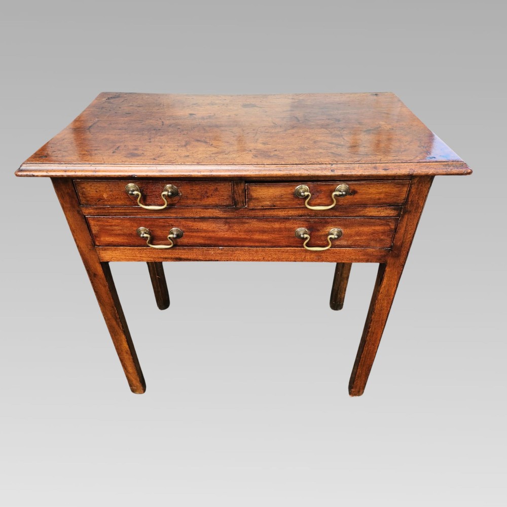 Fabulous Antique George III Mahogany 3 Drawer Hall Side Console Table, Georgian