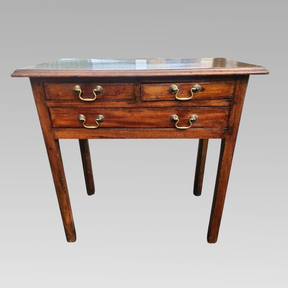 Fabulous Antique George III Mahogany 3 Drawer Hall Side Console Table, Georgian View VI