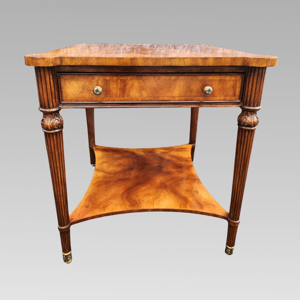 Original Quality Vintage Walnut & Mahogany Crossbanded Lamp Coffee Games Table View II