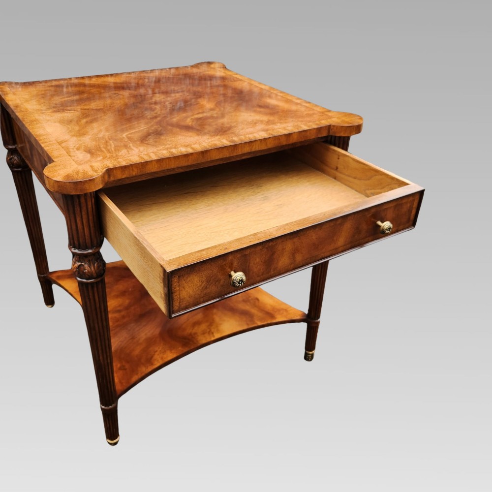 Original Quality Vintage Walnut & Mahogany Crossbanded Lamp Coffee Games Table View III
