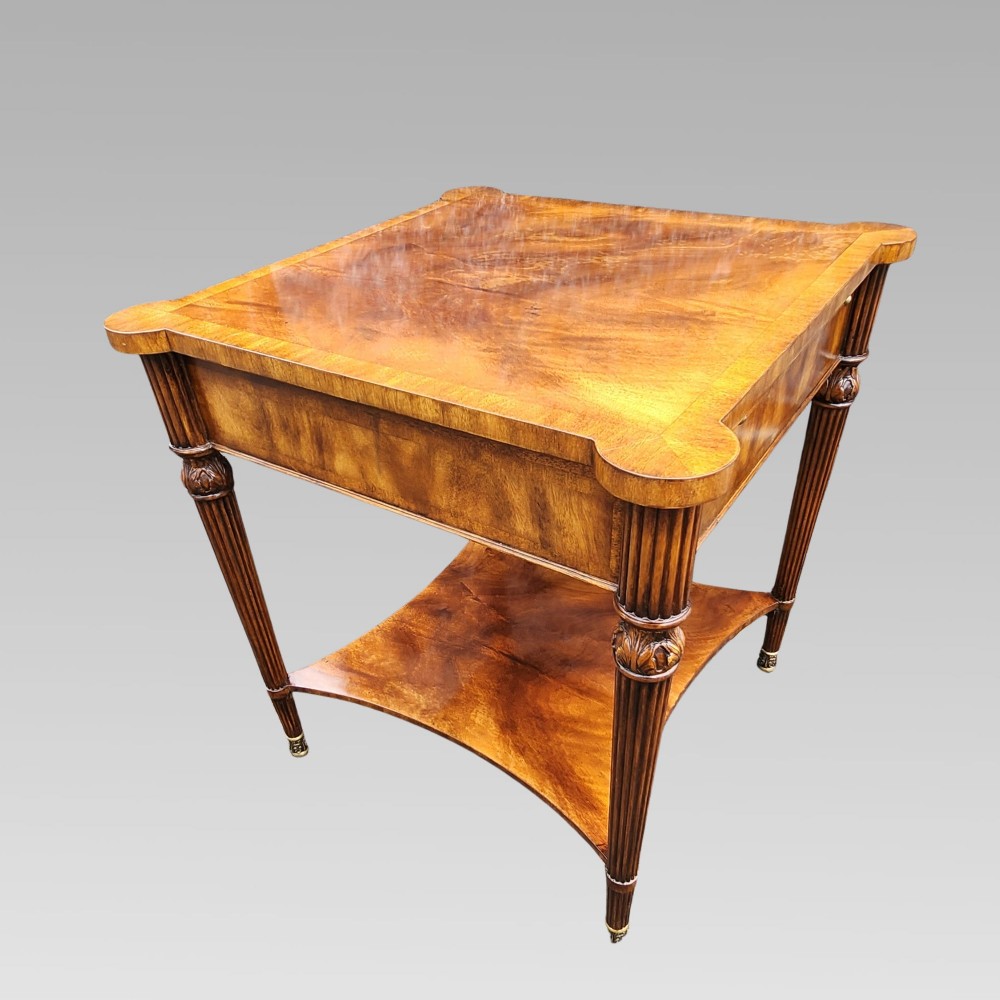 Original Quality Vintage Walnut & Mahogany Crossbanded Lamp Coffee Games Table View V