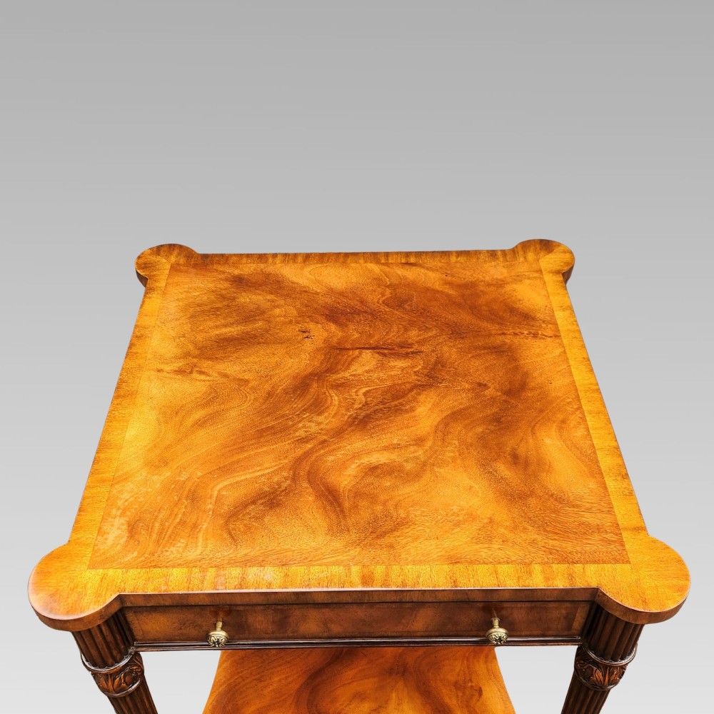 Original Quality Vintage Walnut & Mahogany Crossbanded Lamp Coffee Games Table View VII