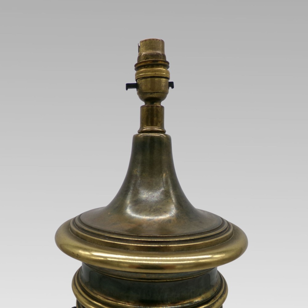 Stunning Large Proportioned Vintage English Brass Holywood Regency Table Lamp View IV