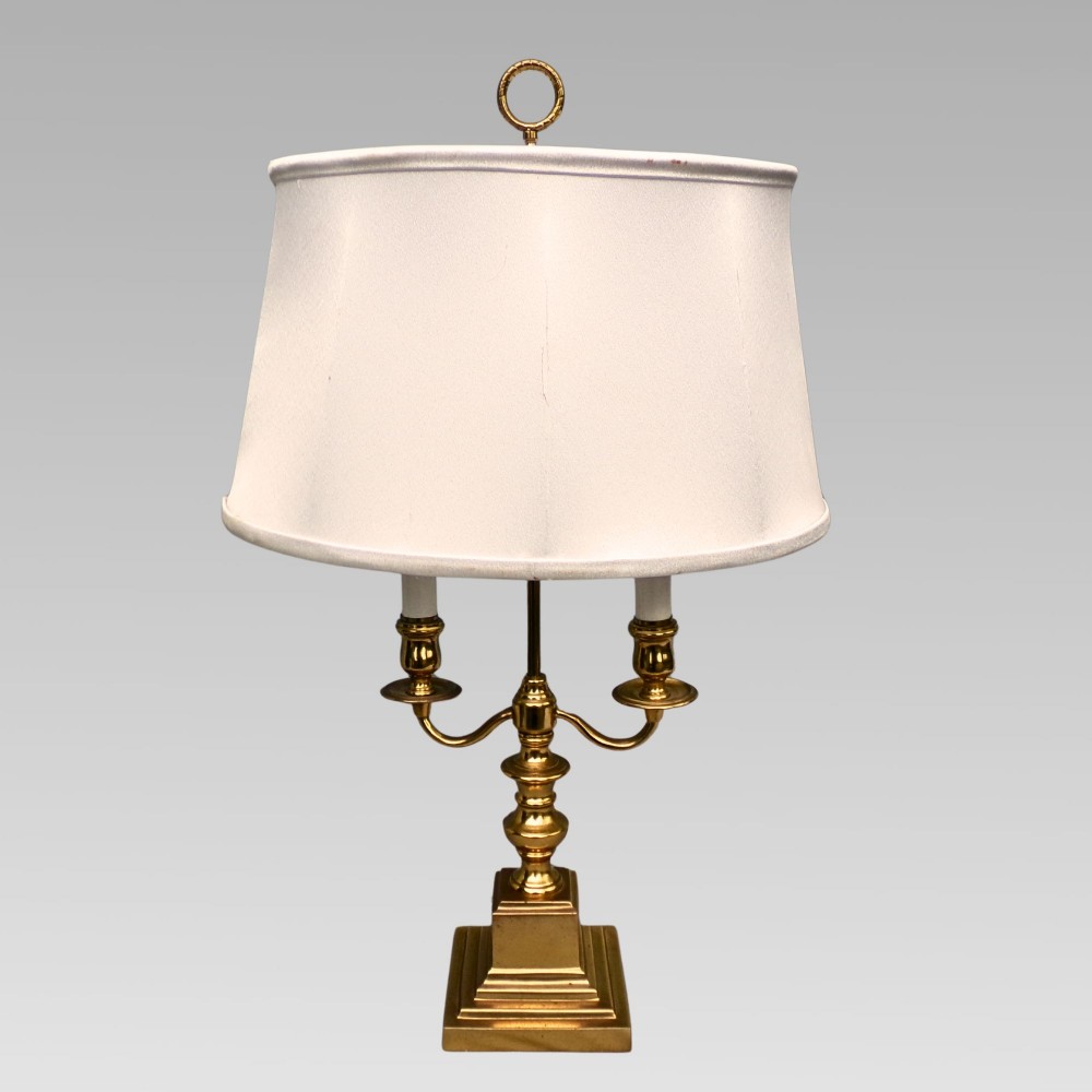 Stunning Vintage French Empire Candelabra Style Twin Arm Brass Table Lamp