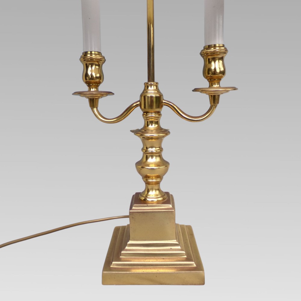 Stunning Vintage French Empire Candelabra Style Twin Arm Brass Table Lamp View II