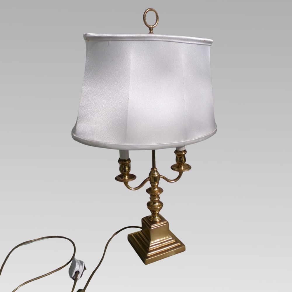 Stunning Vintage French Empire Candelabra Style Twin Arm Brass Table Lamp View IV