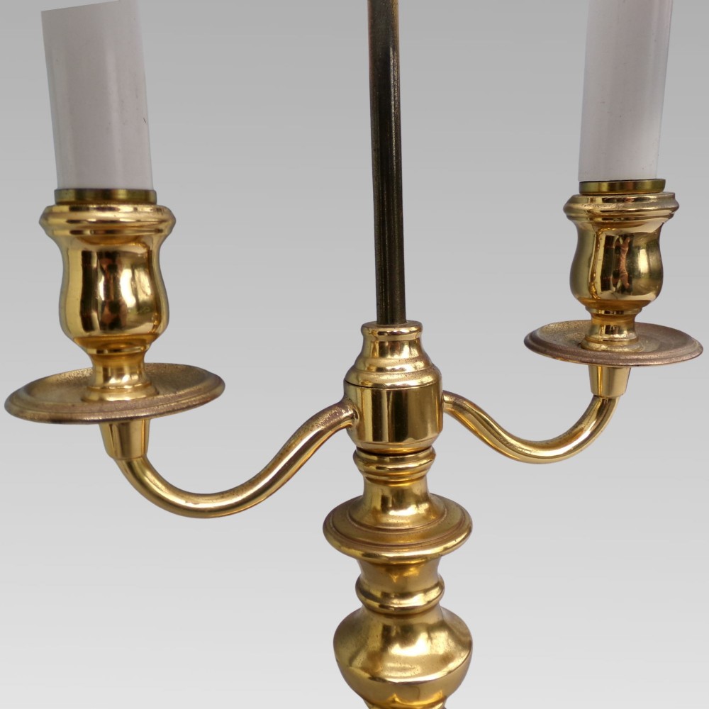 Stunning Vintage French Empire Candelabra Style Twin Arm Brass Table Lamp View V