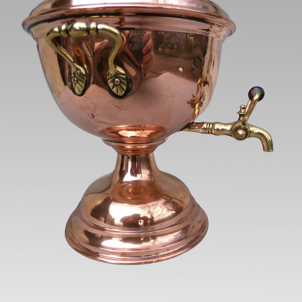 Stunning Antique 19 Century Polished Copper & Brass Samovar, Kitchenalia View III