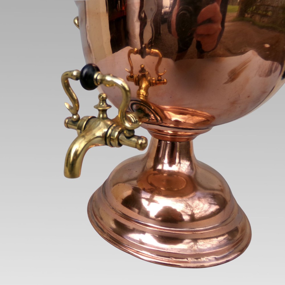 Stunning Antique 19 Century Polished Copper & Brass Samovar, Kitchenalia View V
