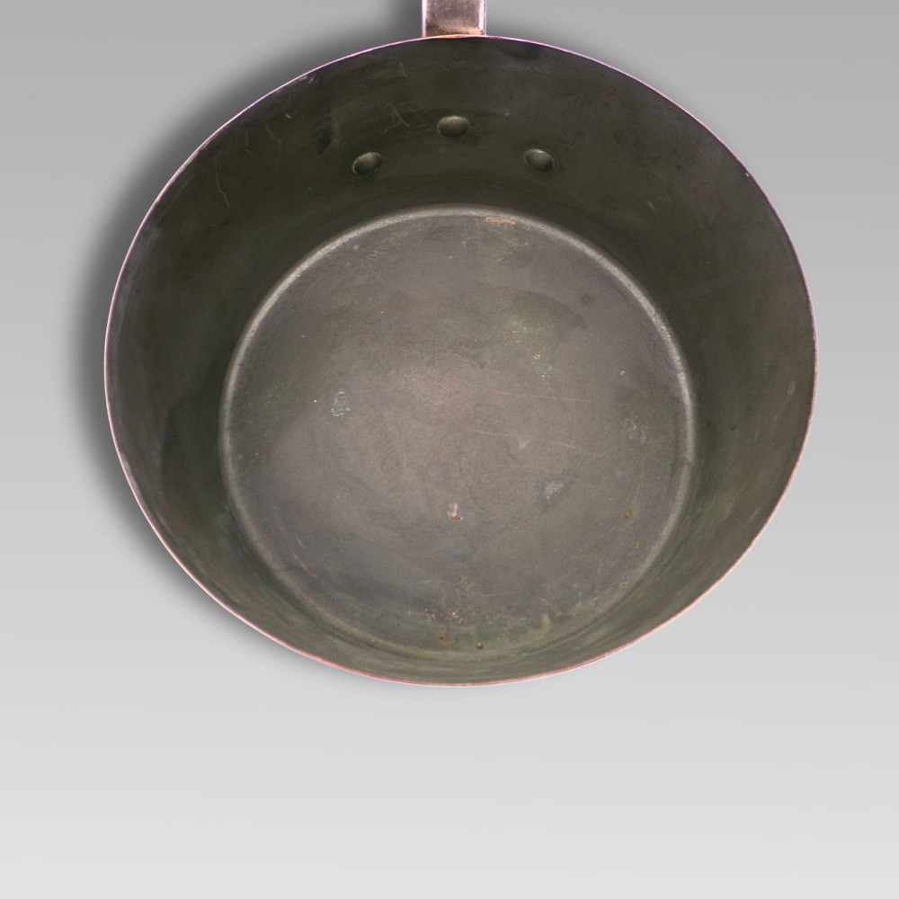 Stunning Vintage French Set of 5 Graduated Copper & Iron Cooking Saucepans Pans View VII