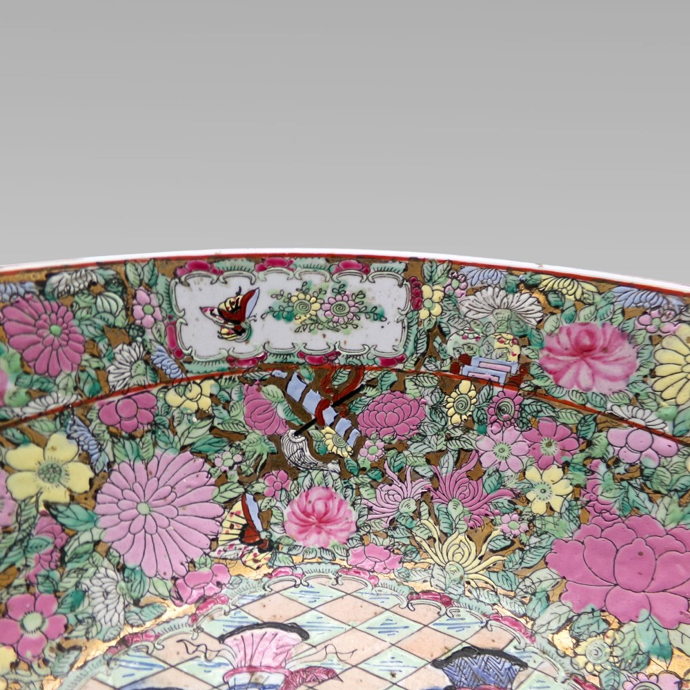 Stunning Antique Oriental Chinese Da Qing Guangxu Nian Zhi Famille Rose Bowl View VII