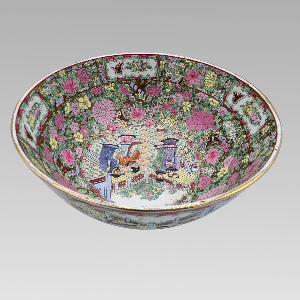 Stunning Antique Oriental Chinese Da Qing Guangxu Nian Zhi Famille Rose Bowl View VIII