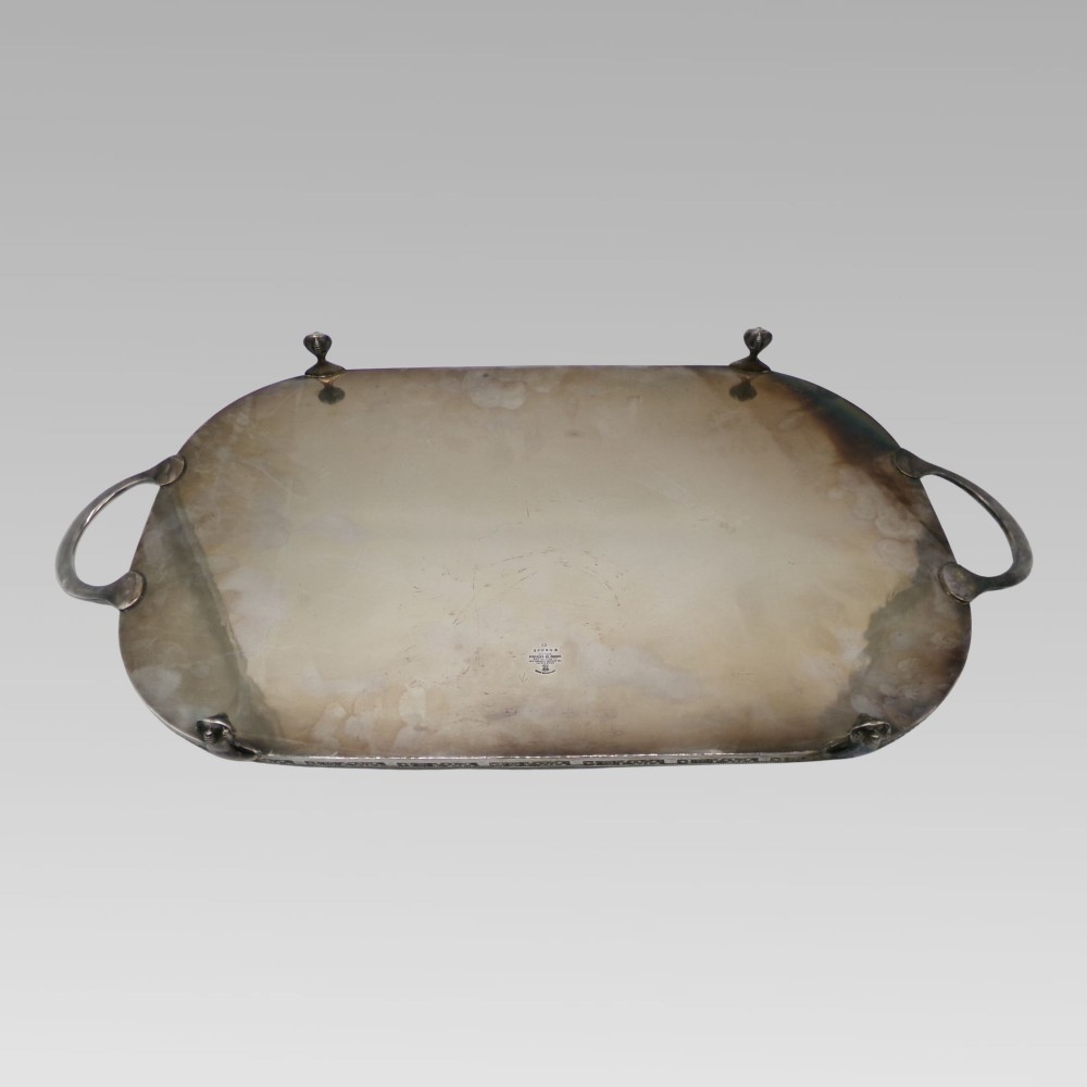 Original Vintage Ball & Claw Viners of Sheffield Silver Plate Serving Tray View VI