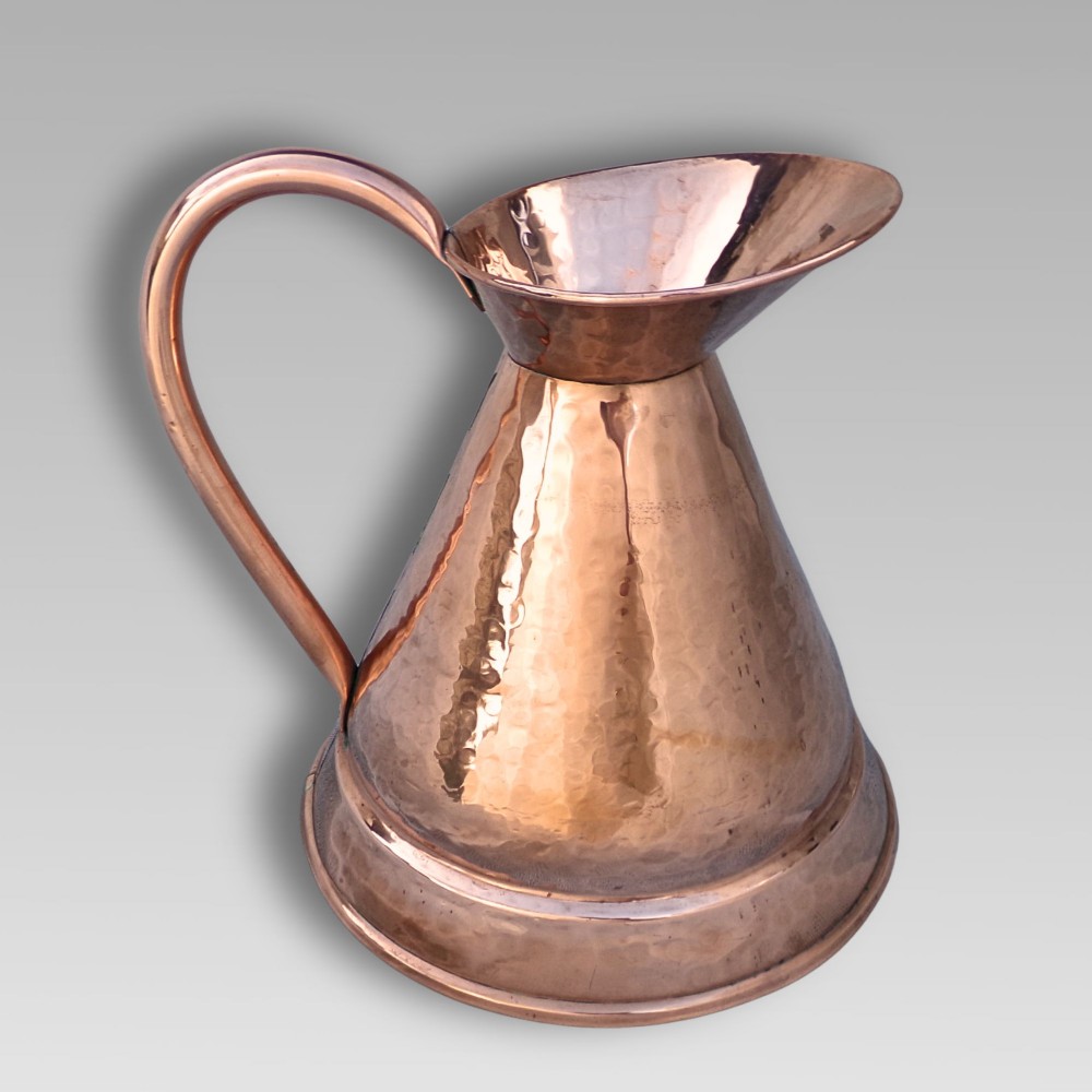 Fabulous Large Decorative Polished Copper Antique Haystack Measuring Jug Ale View III