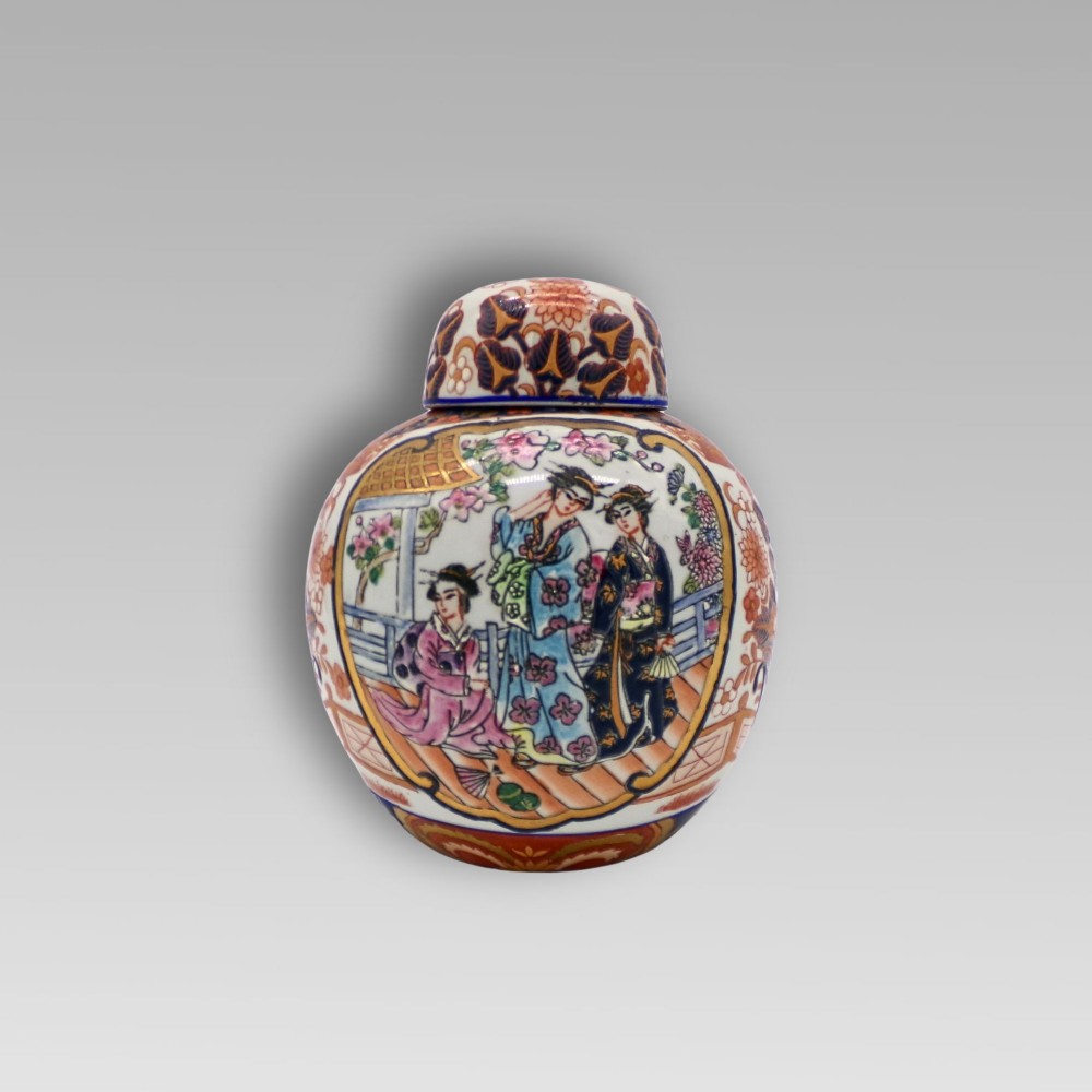 Charming Minguo Vintage Chinese Famille Rose Oriental Hand Painted Ginger Jar