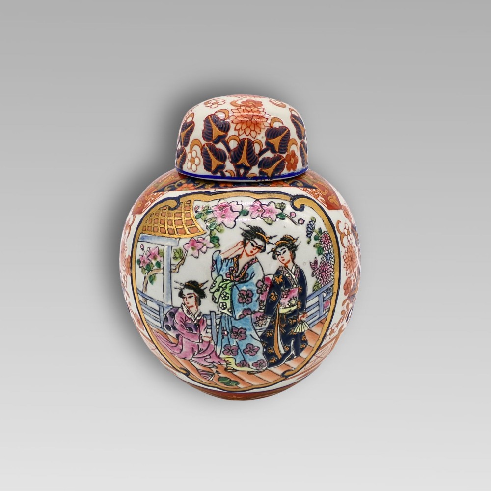 Charming Minguo Vintage Chinese Famille Rose Oriental Hand Painted Ginger Jar View II