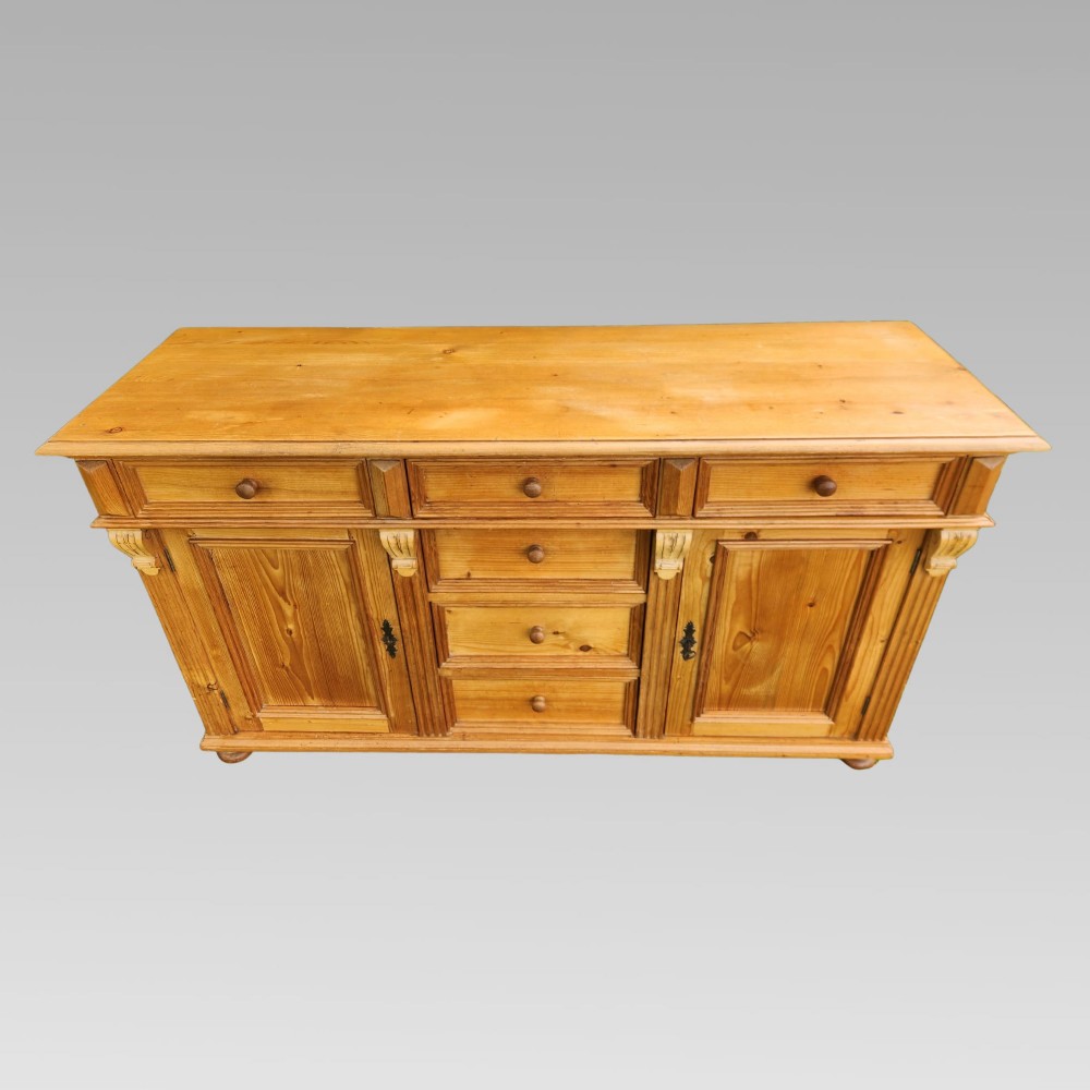 Exceptional Quality Antique Pitched Pine Kitchen Dresser Sideboard View III