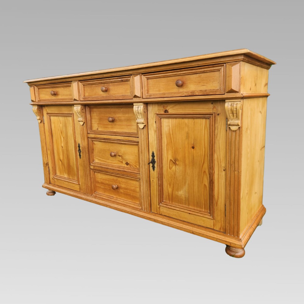 Exceptional Quality Antique Pitched Pine Kitchen Dresser Sideboard View IV