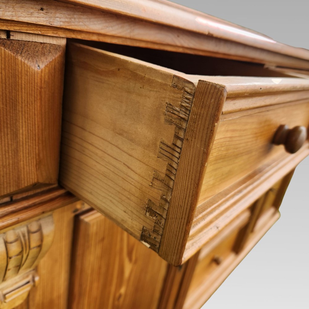 Exceptional Quality Antique Pitched Pine Kitchen Dresser Sideboard View VII
