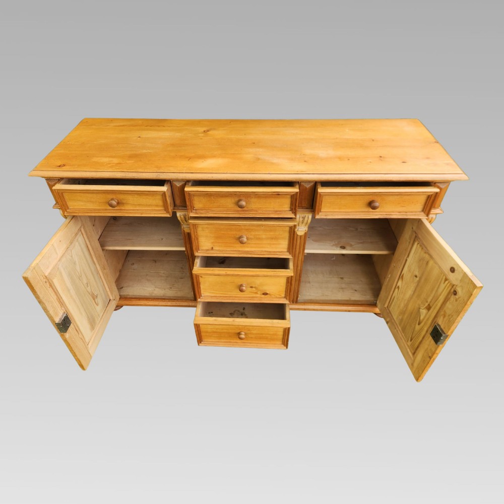 Exceptional Quality Antique Pitched Pine Kitchen Dresser Sideboard View VIII