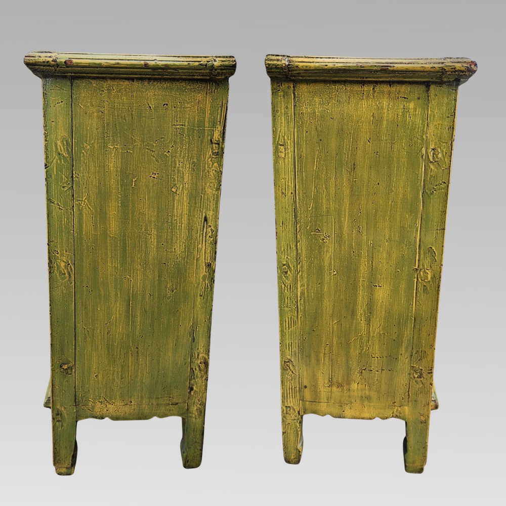 Fabulous Antique Chinese Oriental Yellow Lacquer Chinoiserie Storage Cupboard View VII