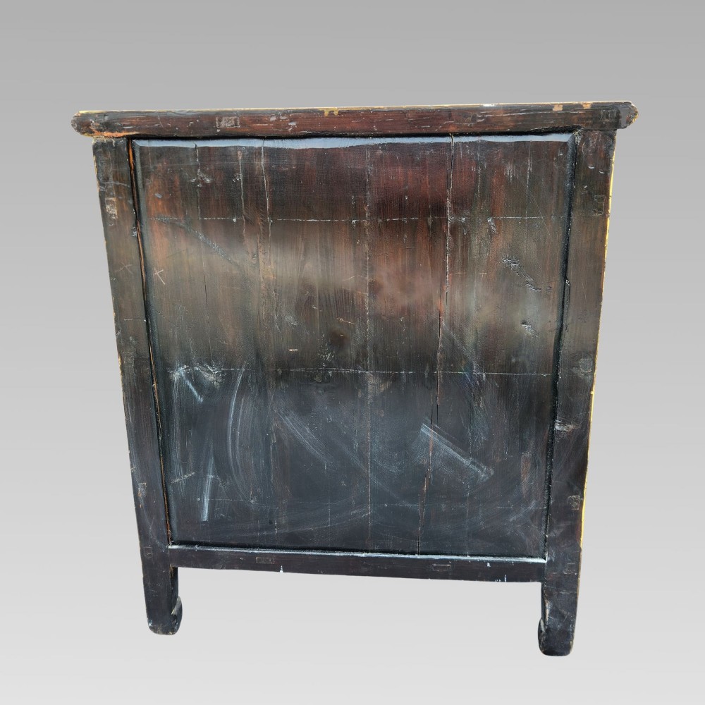Fabulous Antique Chinese Oriental Yellow Lacquer Chinoiserie Storage Cupboard View VIII